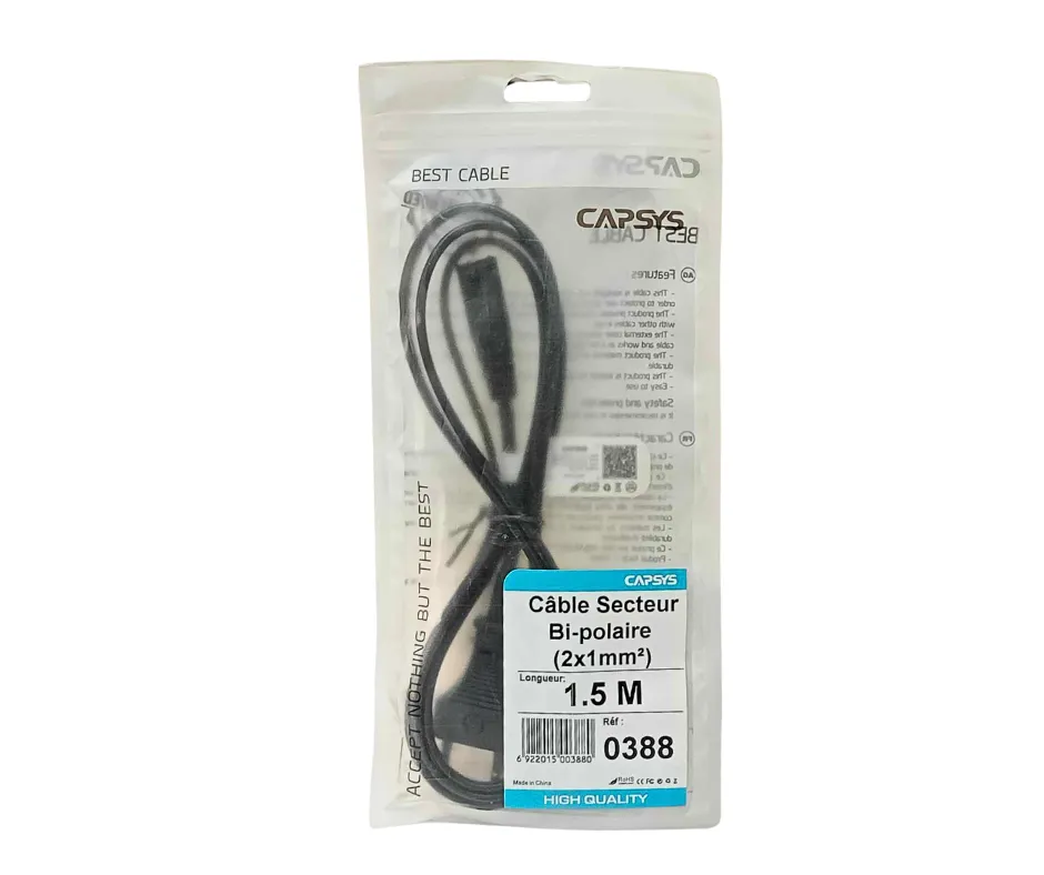 CABLE ALIMENTATION BI-POLAIRE 1.5M