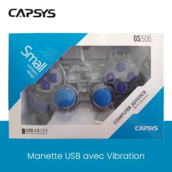 MANETTE USB DOUBLE VIBRANTE TRANSPARENT  702D
