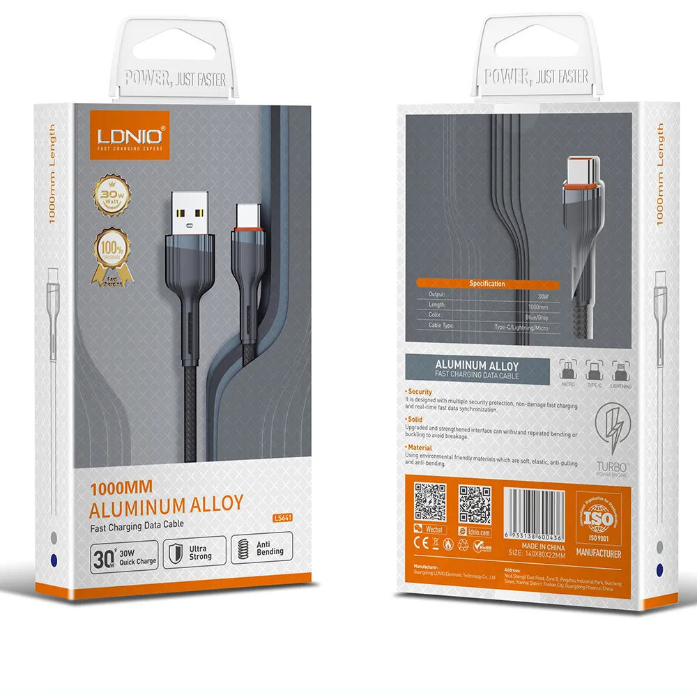 CABLE LDNIO LS641 USB\TYPE C 30W